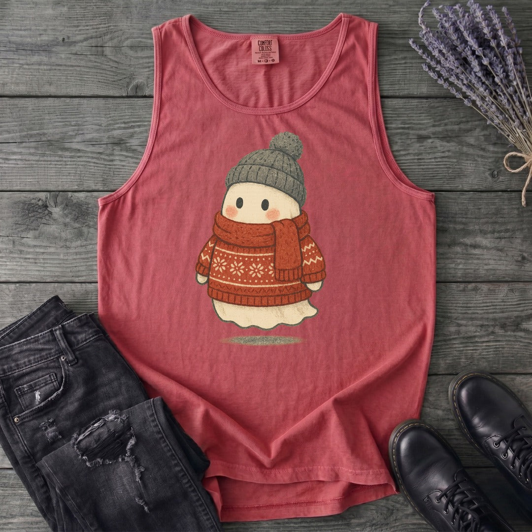 Christmas Sweater Ghost Tank Top