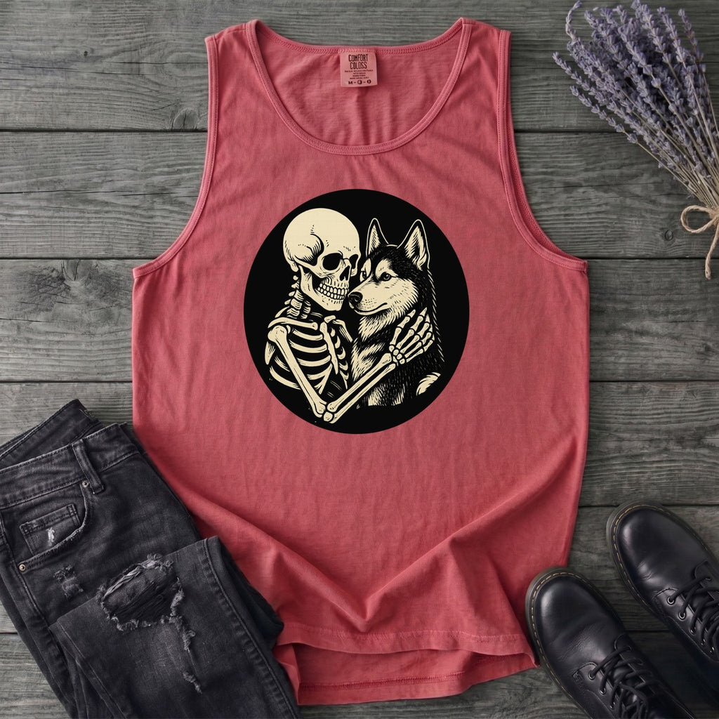 Skeleton Husky Hug Tank Top
