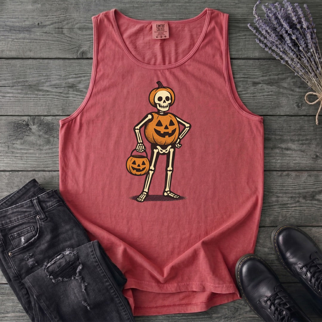 Skeleton Jack O Lantern Costume Tank Top