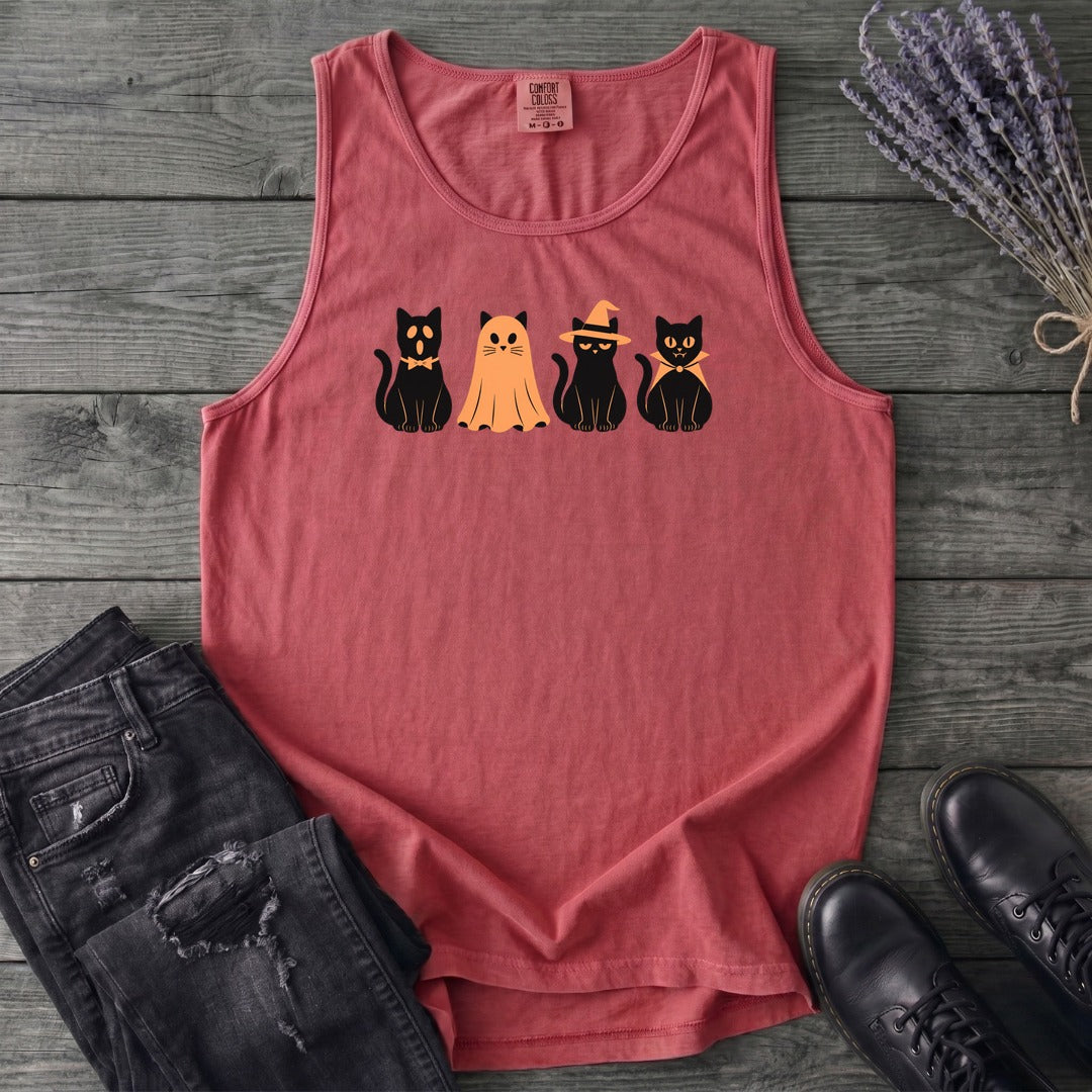 Black Cat Costume Party Tank Top