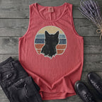 Cat Silhouette Sunset Grunge Tank Top