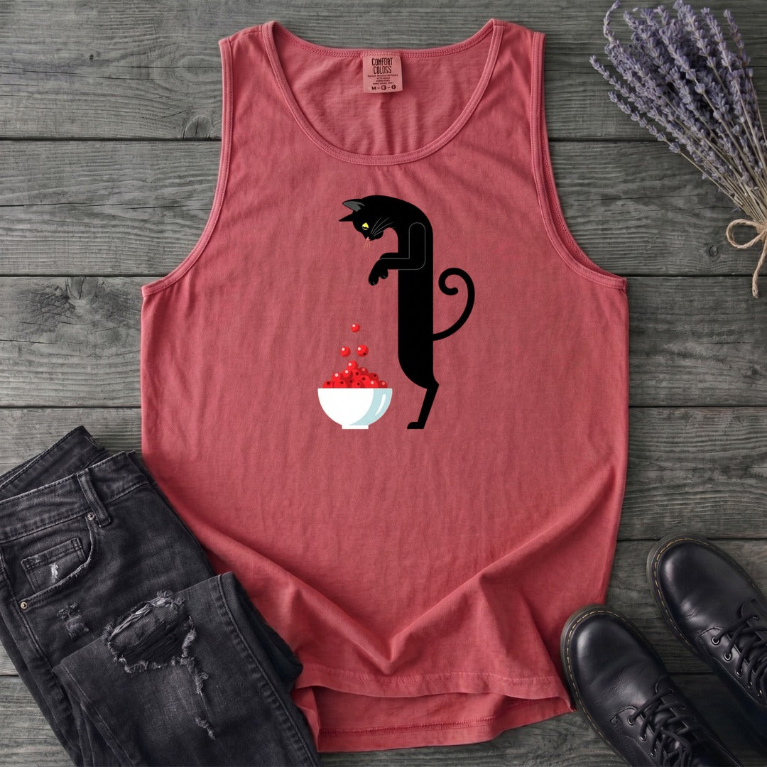 Black Cat And Cranberries Tank Top