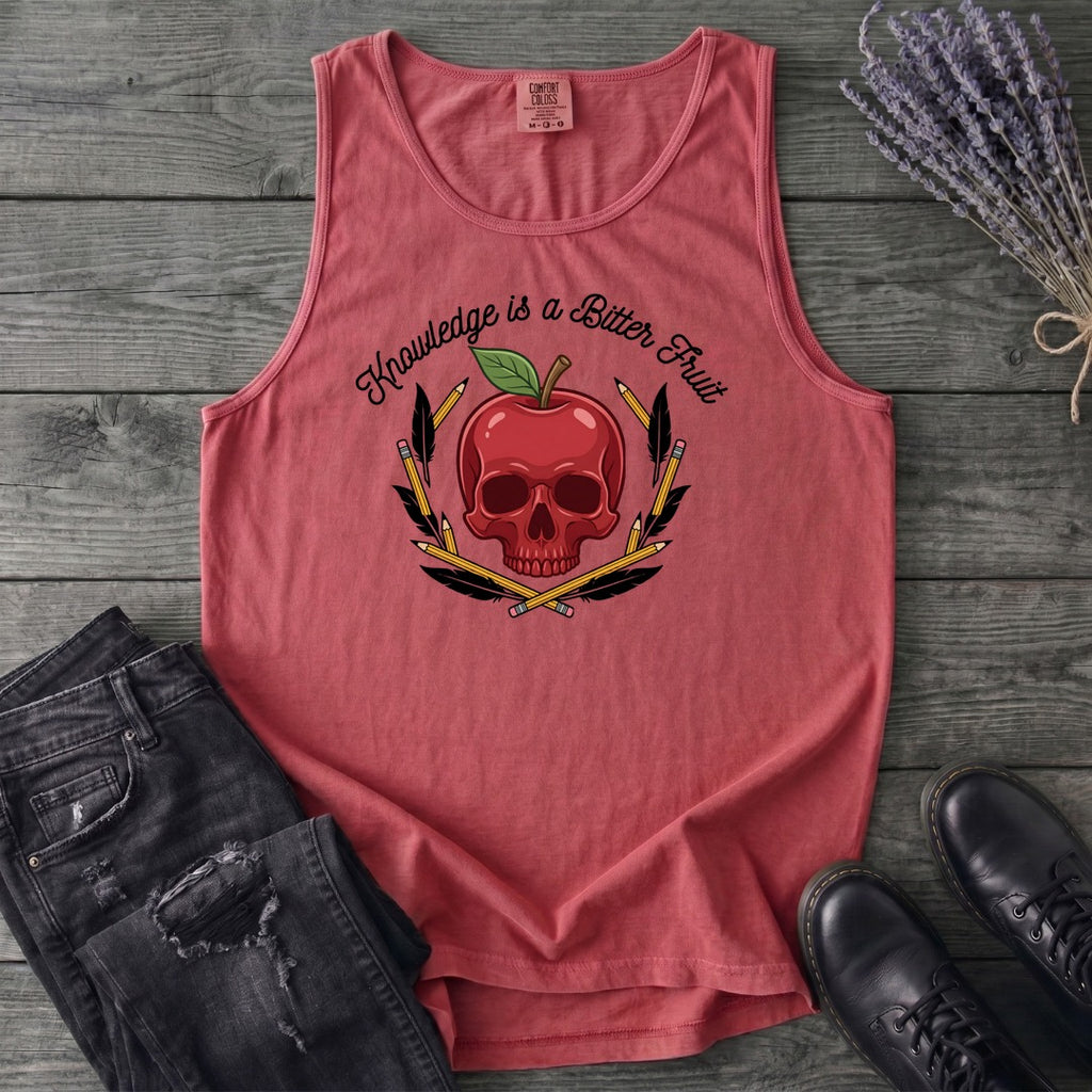 knowledge is a bitter fruit apple skull Tank Top