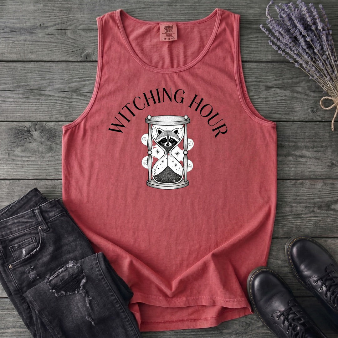 Witching Hour Raccoon Hourglass Tank Top