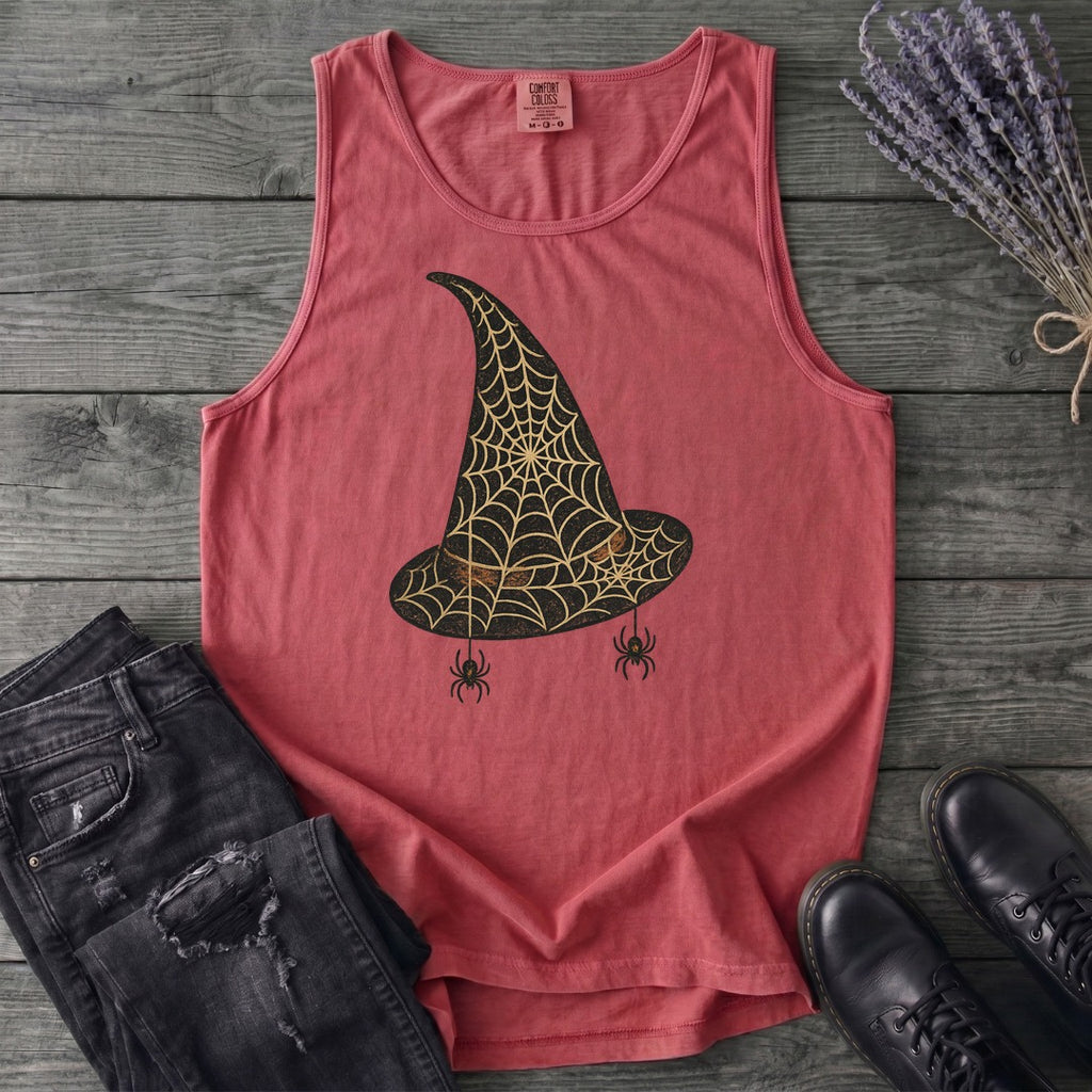Spiderweb Witch Hat Tank Top