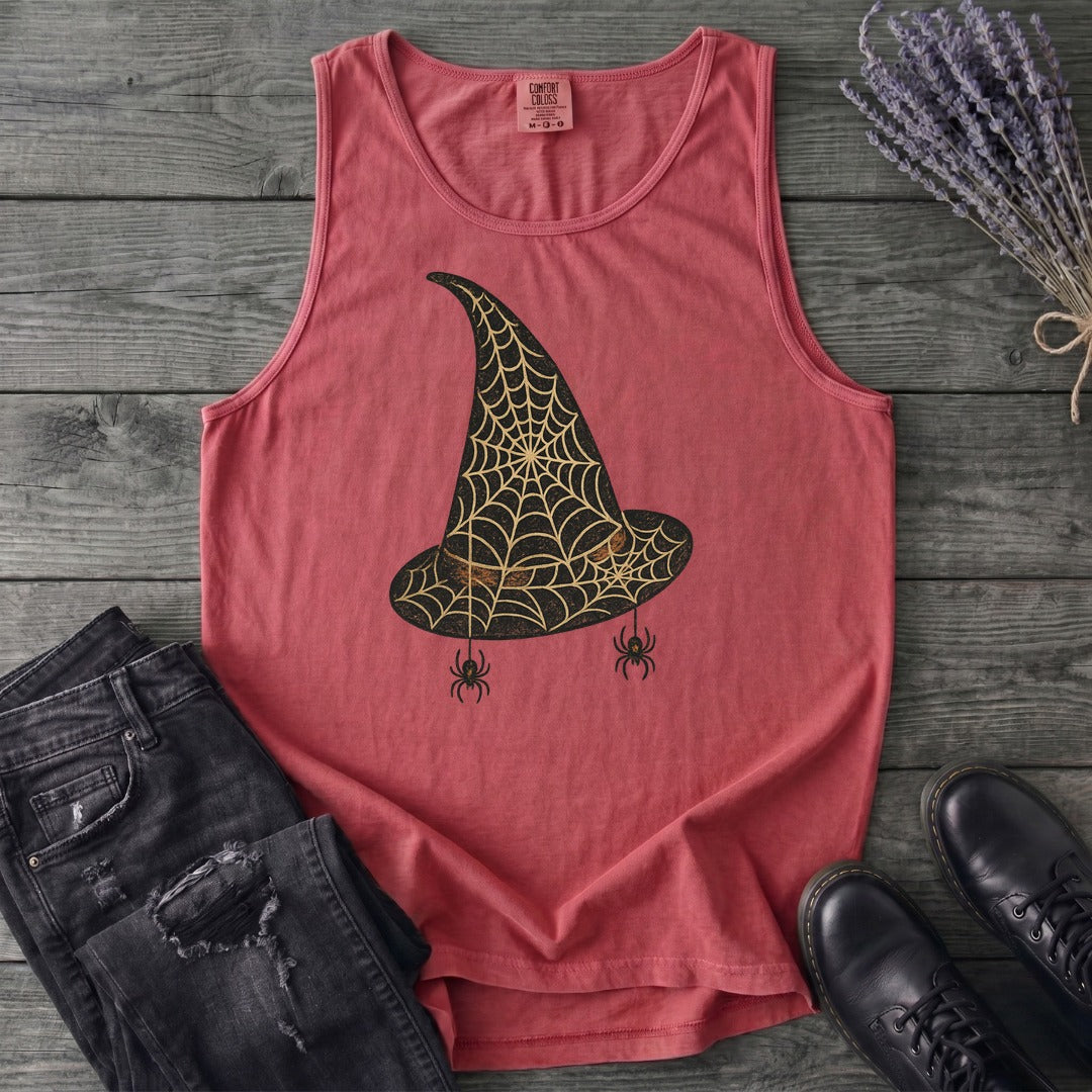Spiderweb Witch Hat Tank Top