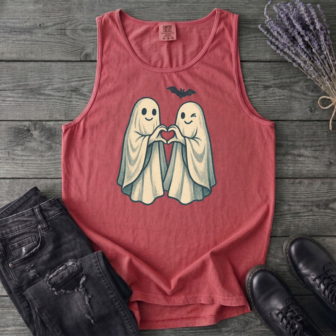 Two Ghosts Heart Hands Tank Top