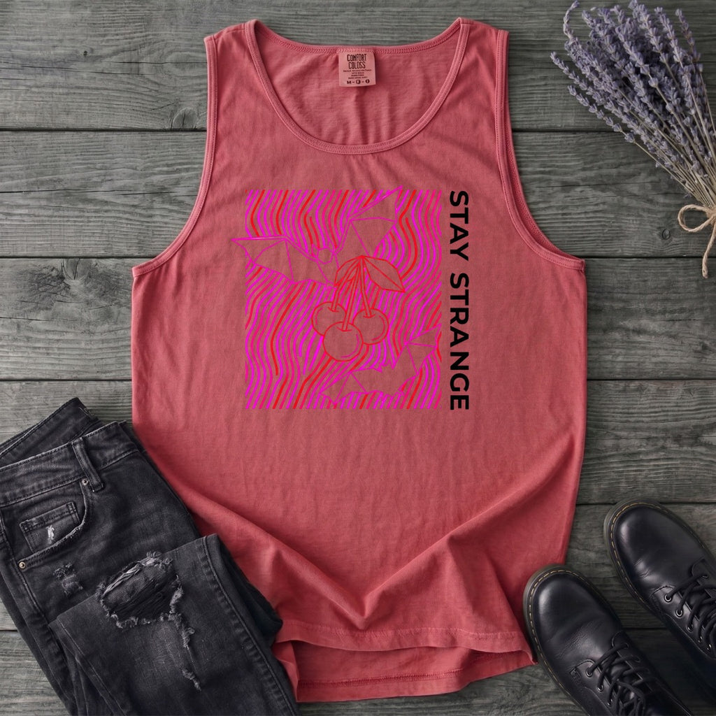 stay strange bats and cherries Tank Top