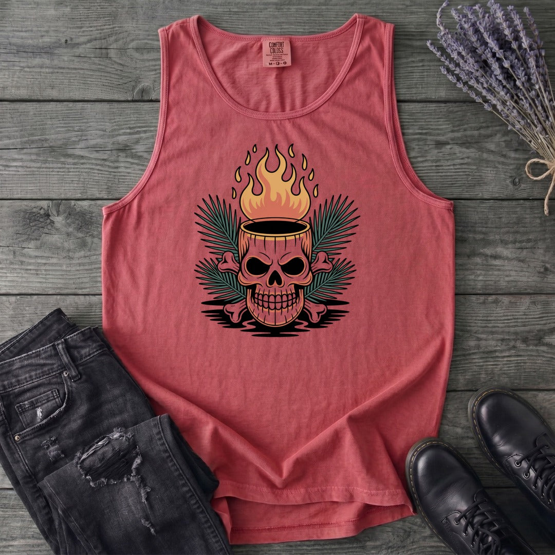 Tiki Skull Drink Tank Top