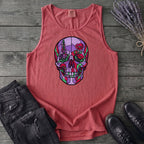 botanical stained glass skull Tank Top