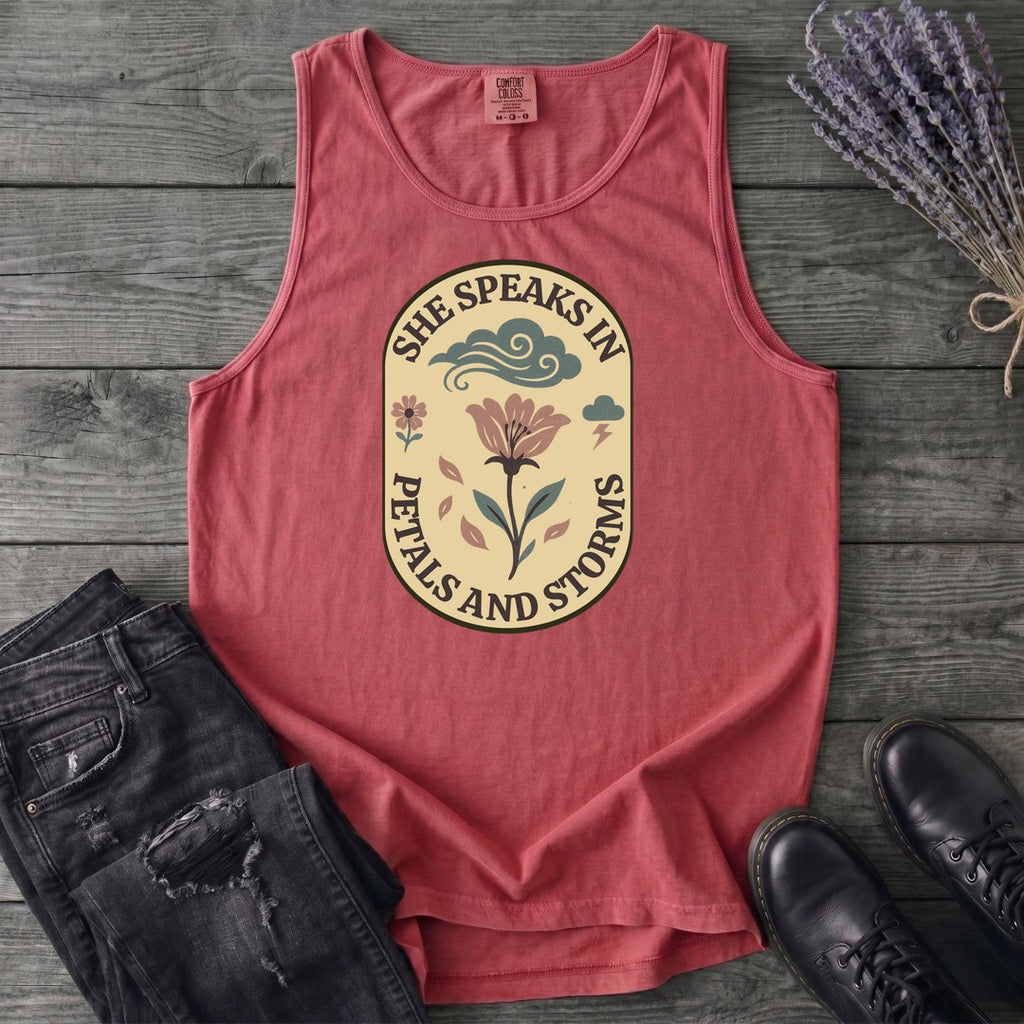 She Speaks In Petals And Storms Tank Top