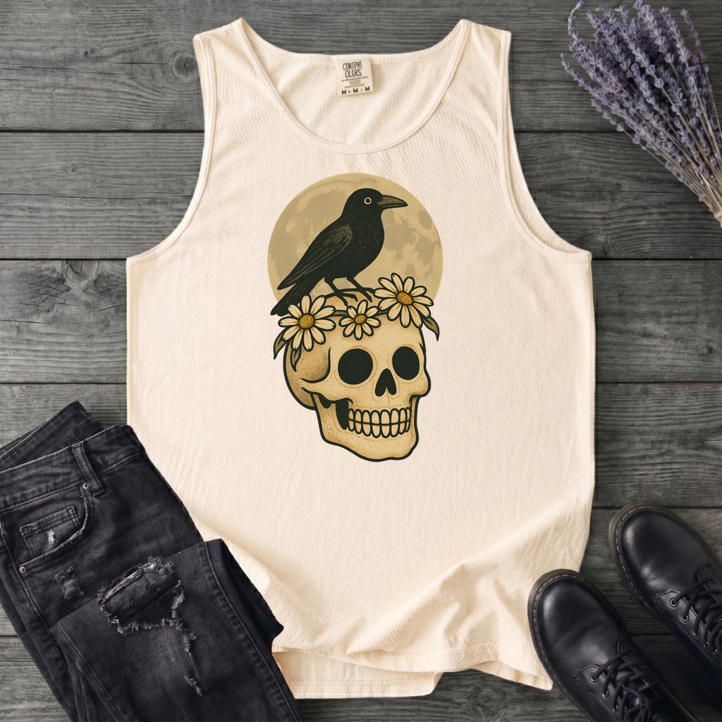 Crow On Skull Tank Top