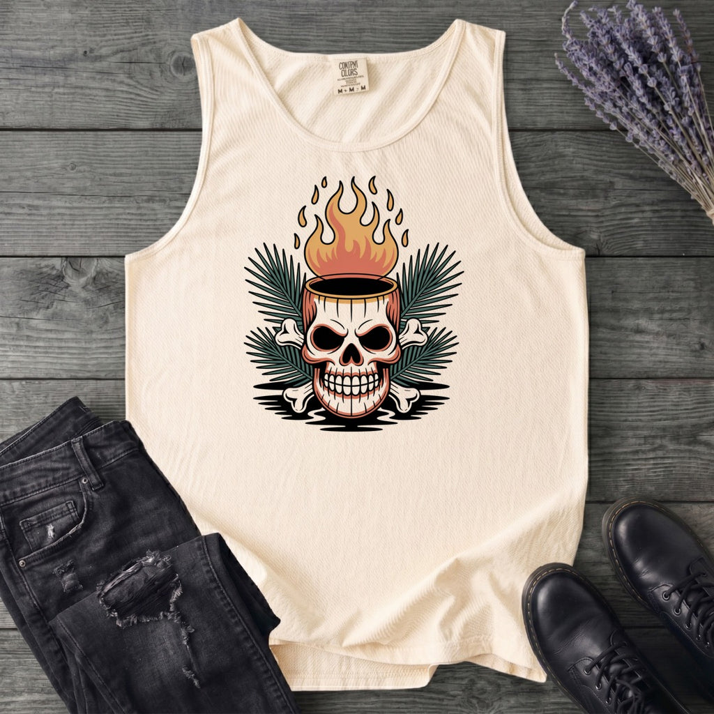 Tiki Skull Drink Tank Top
