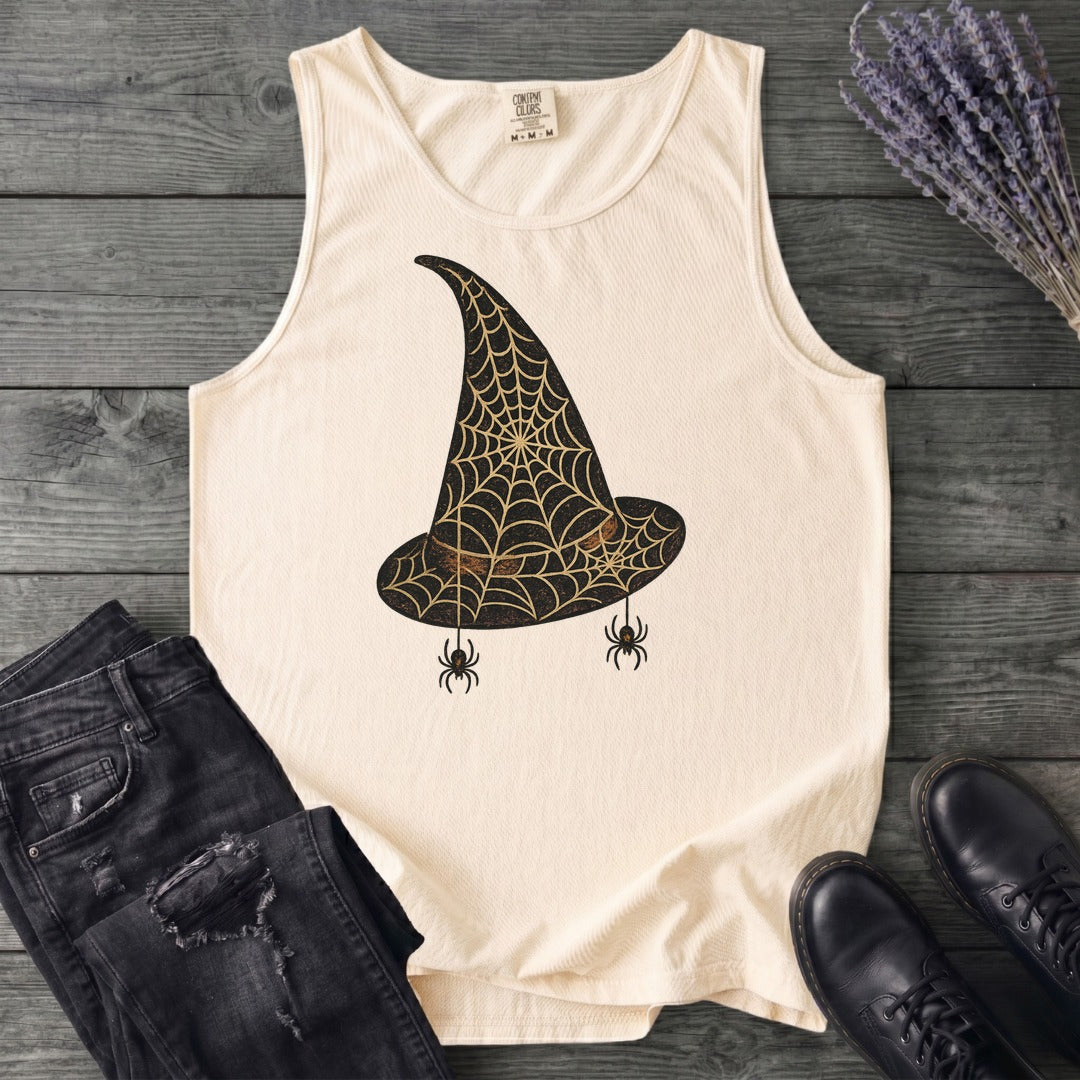 Spiderweb Witch Hat Tank Top
