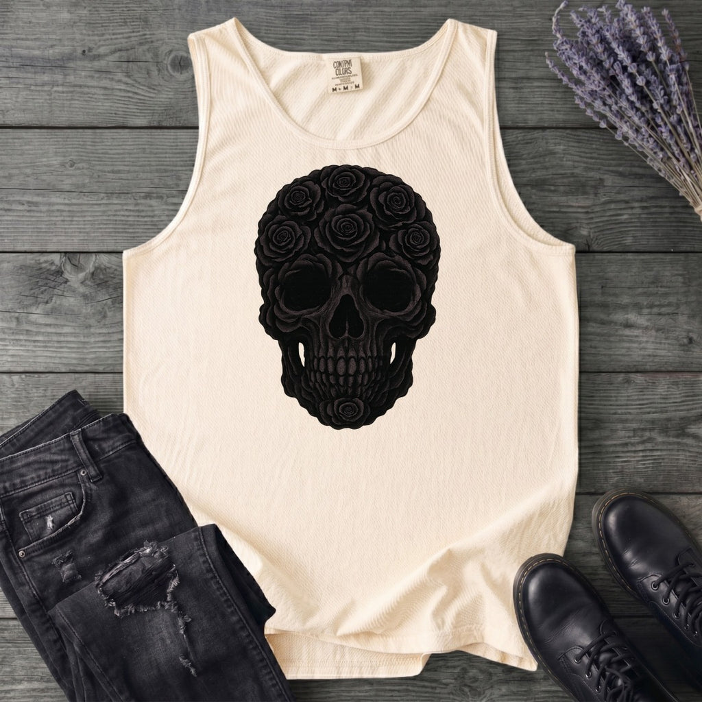 Black Rose Skull Tank Top