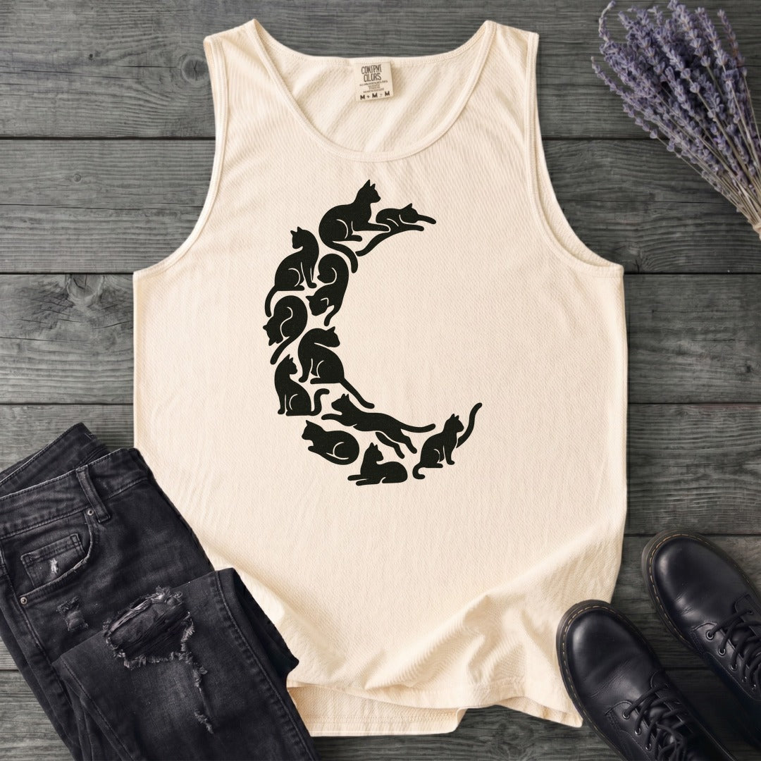 crescent moon black cats Tank Top