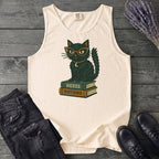 black cat glasses books Tank Top