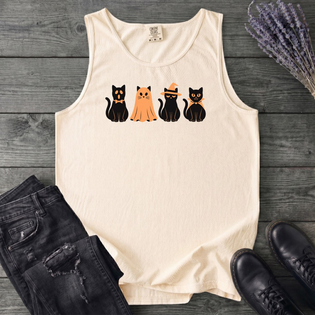 Black Cat Costume Party Tank Top