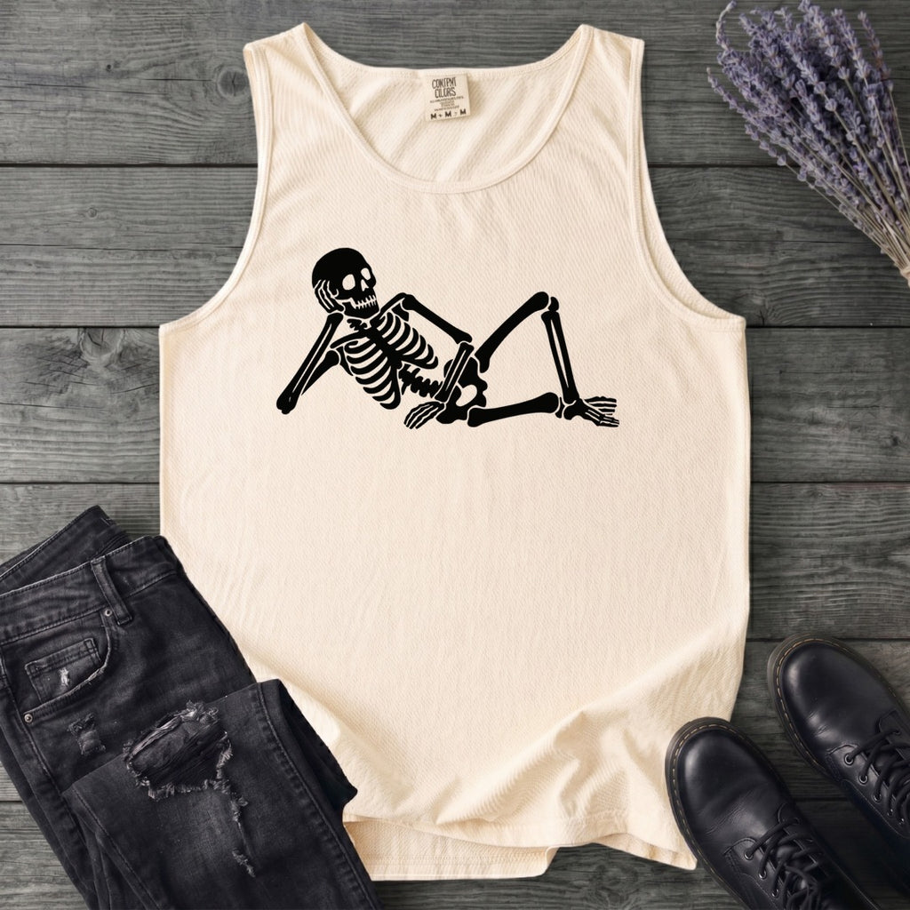 Lounging Skeleton Tank Top