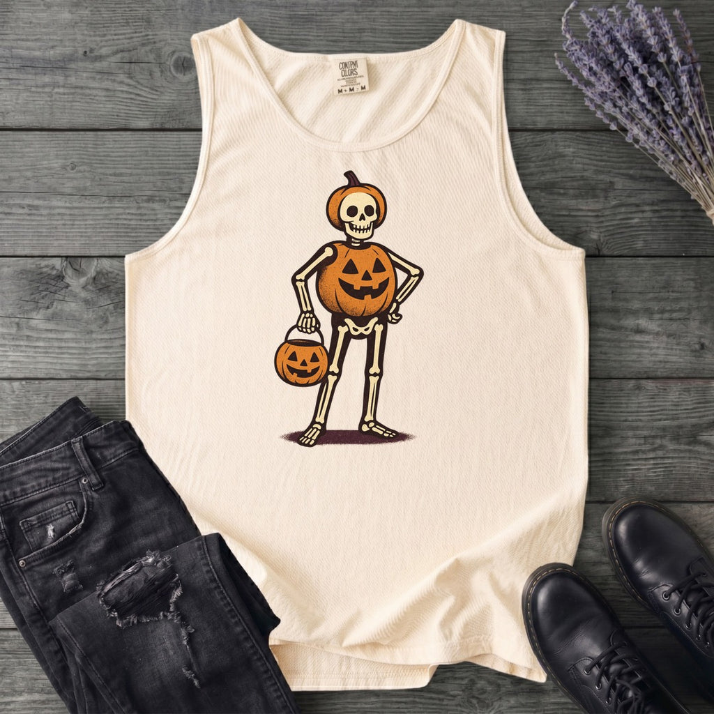 Skeleton Jack O Lantern Costume Tank Top
