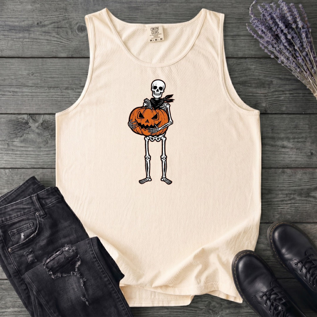 Skeleton Jack O Lantern Tank Top