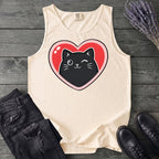 Winking Black Cat Heart Tank Top