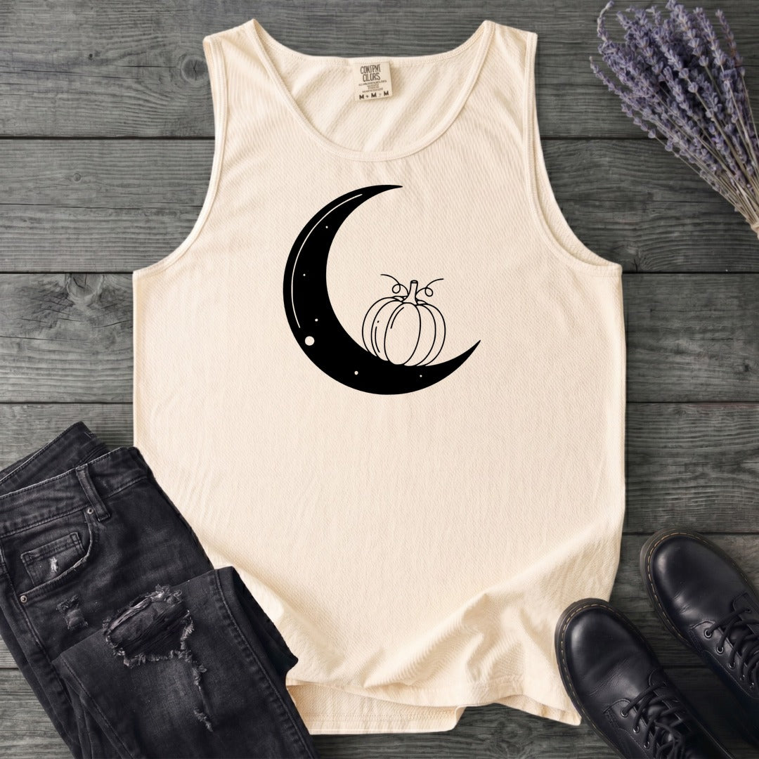 Moon And Pumpkin Tank Top