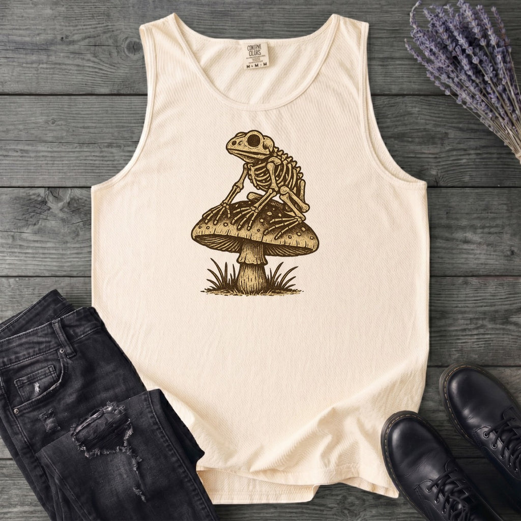Frog Skeleton Mushroom Tank Top