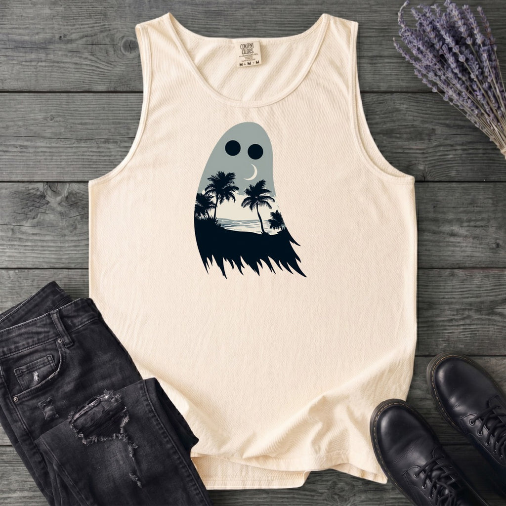 tropical ghost silhouette Tank Top