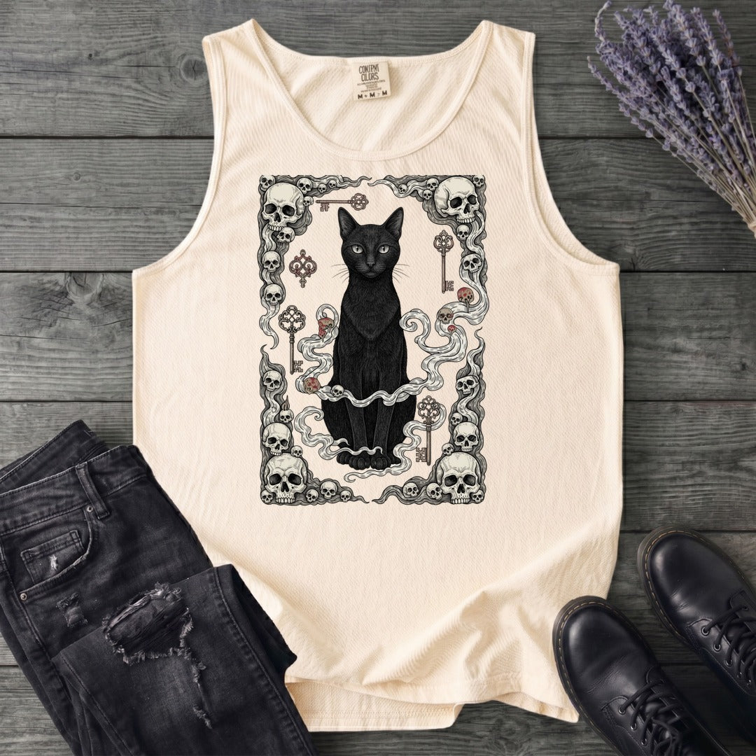 Cat Skull Card Tank Top