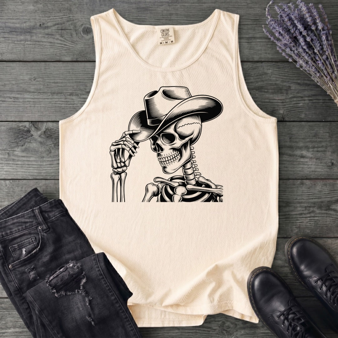 Cowboy Hat Skeleton Tank Top