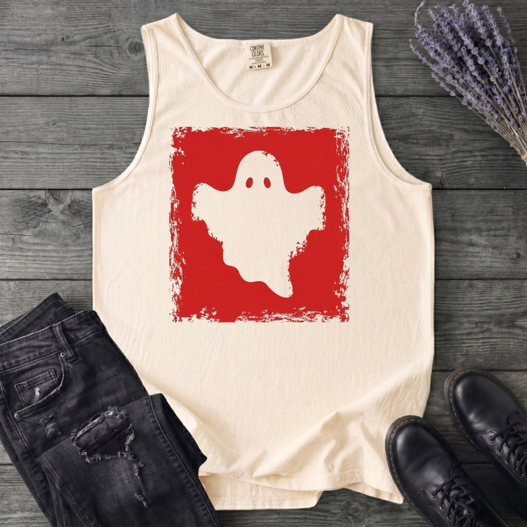 Grunge Stencil Ghost Tank Top