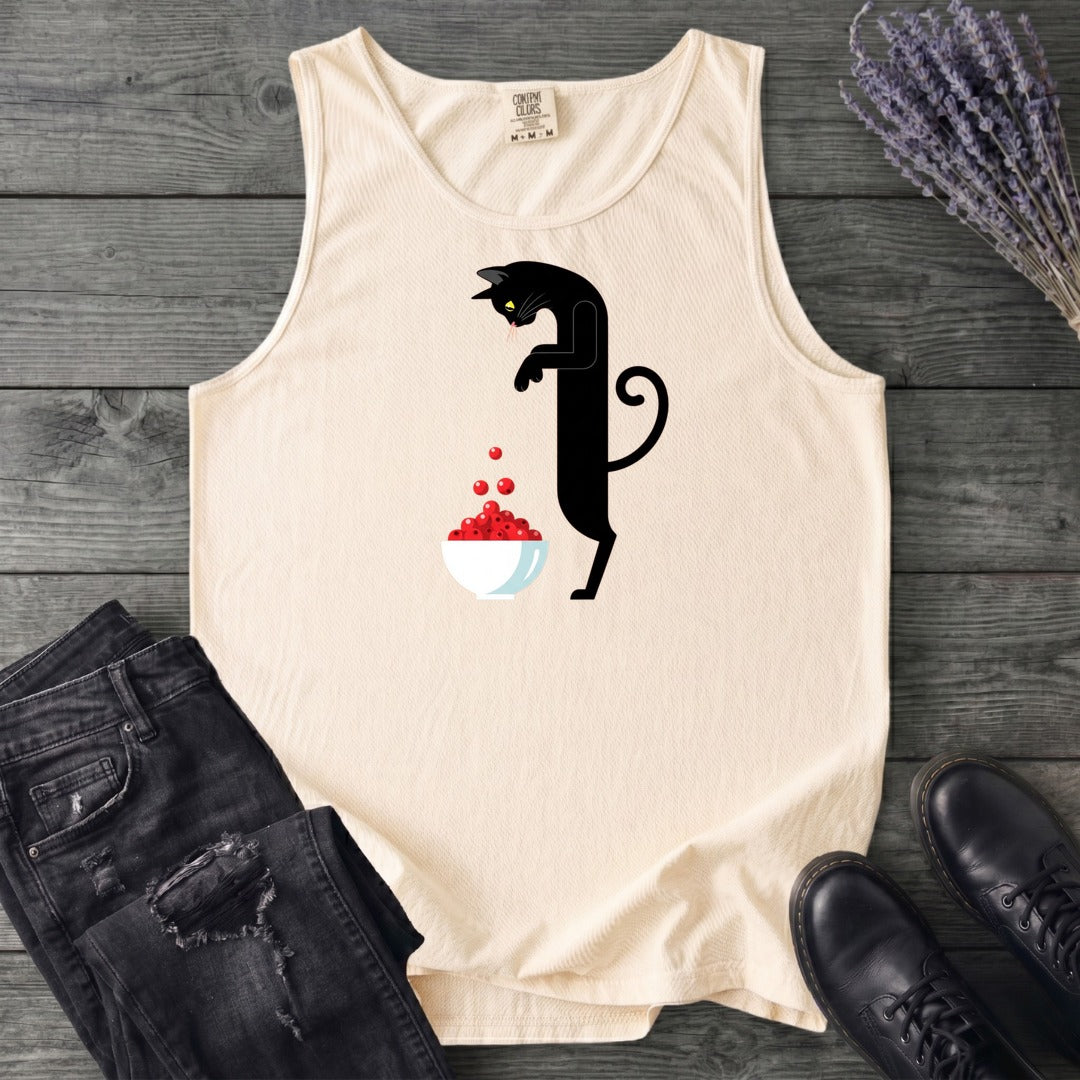 Black Cat And Cranberries Tank Top