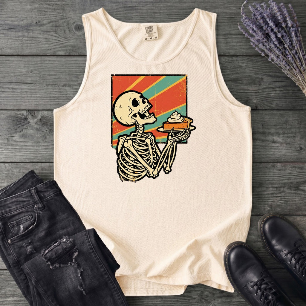 Skeleton Pumpkin Pie Grunge Tank Top