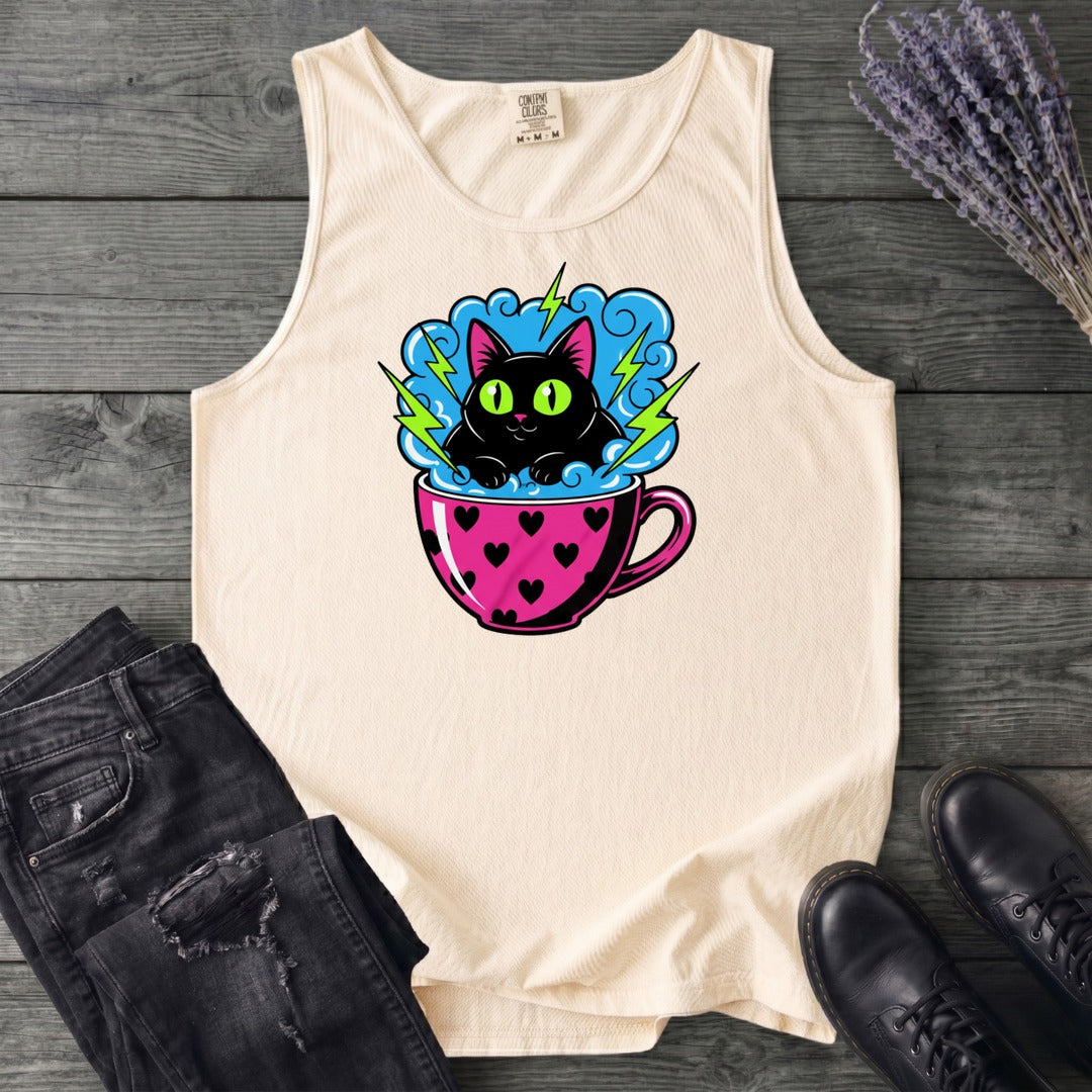 Cat Heart Mug Y2k 90s Tank Top