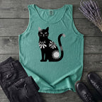 Retro Texture Black Cat Tank Top