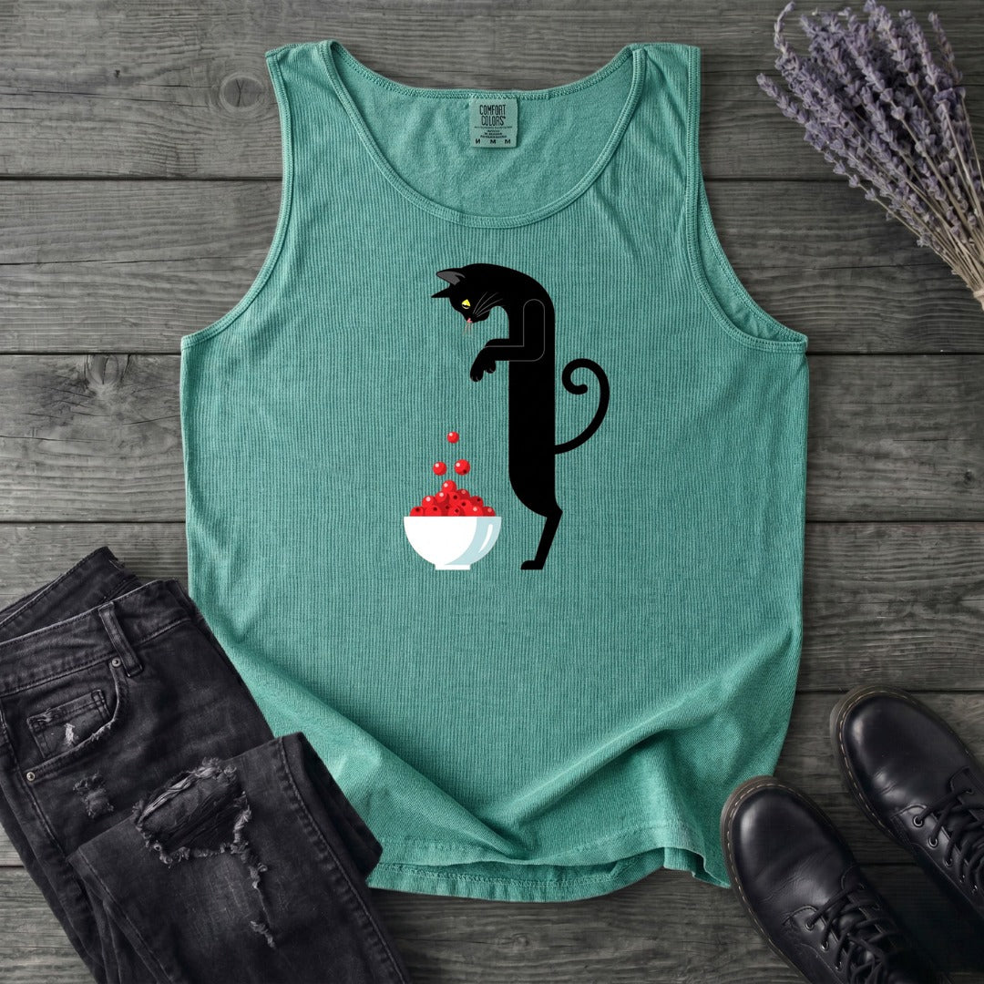 Black Cat And Cranberries Tank Top