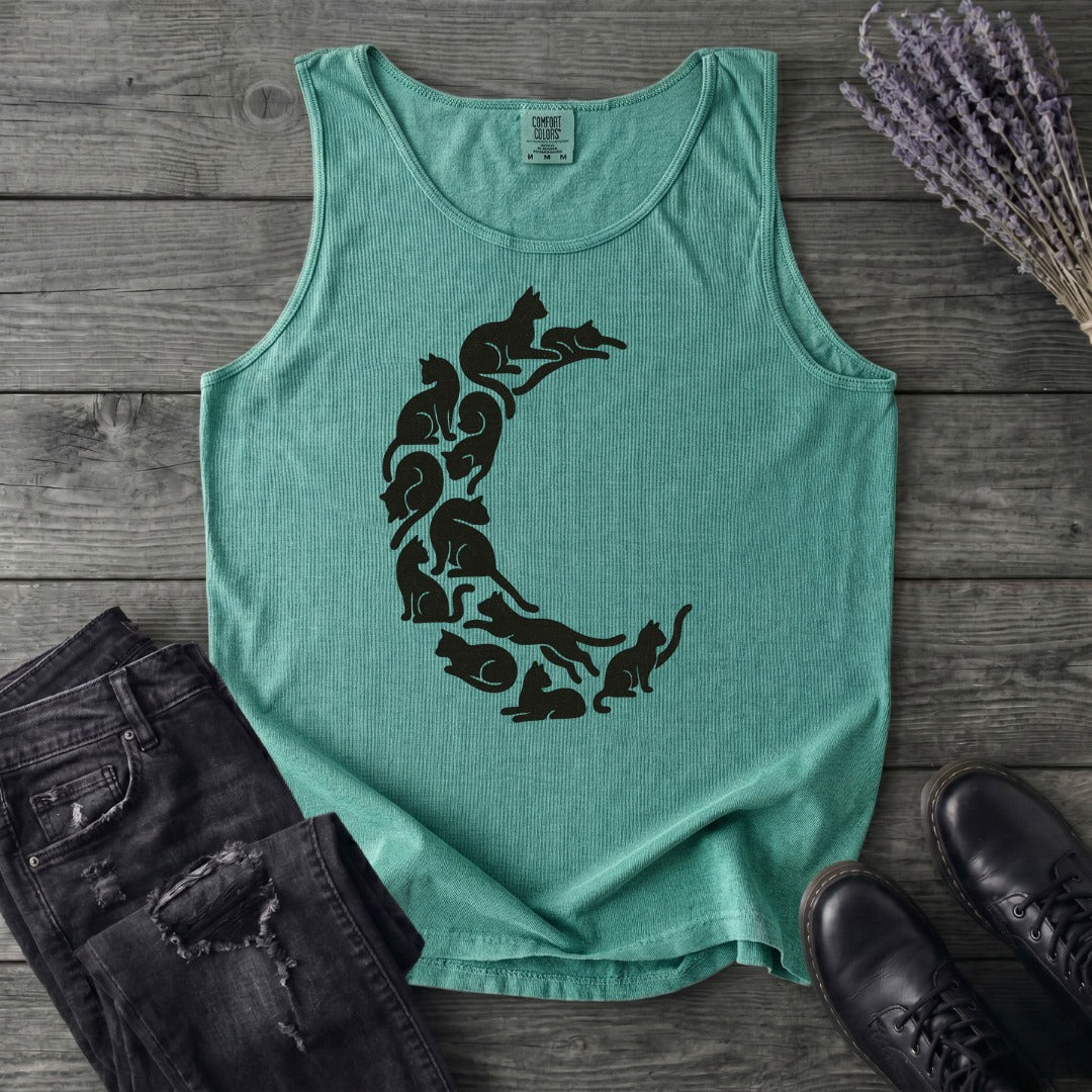 crescent moon black cats Tank Top