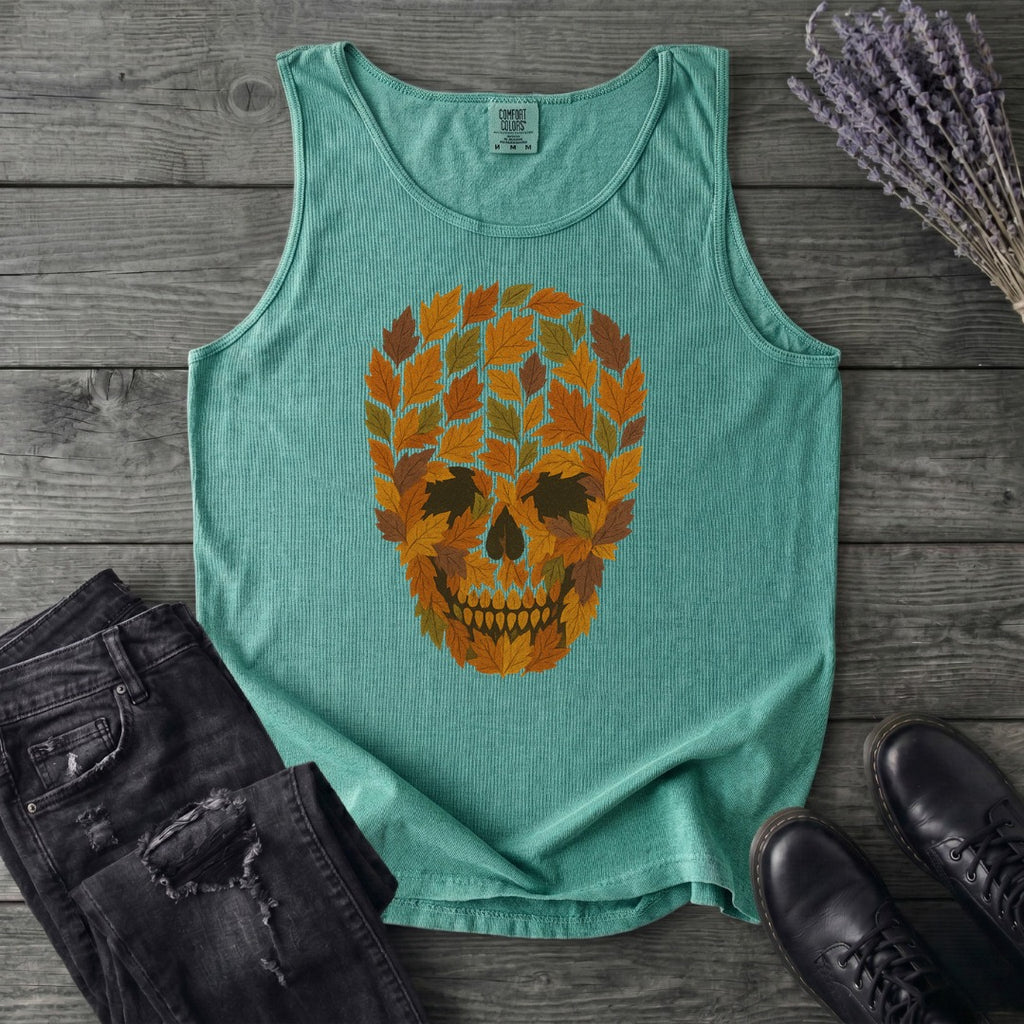 autumn leaves skull Tank Top