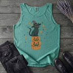 Stacked Cat and Pumpkins Tank Top