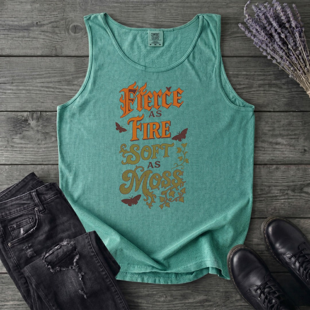 Fierce As Fire Soft As Moss Tank Top