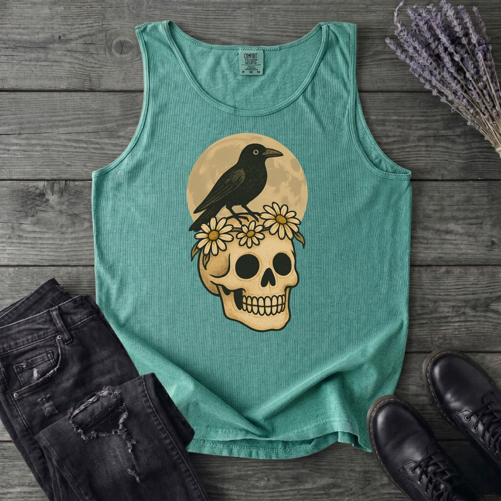 Crow On Skull Tank Top