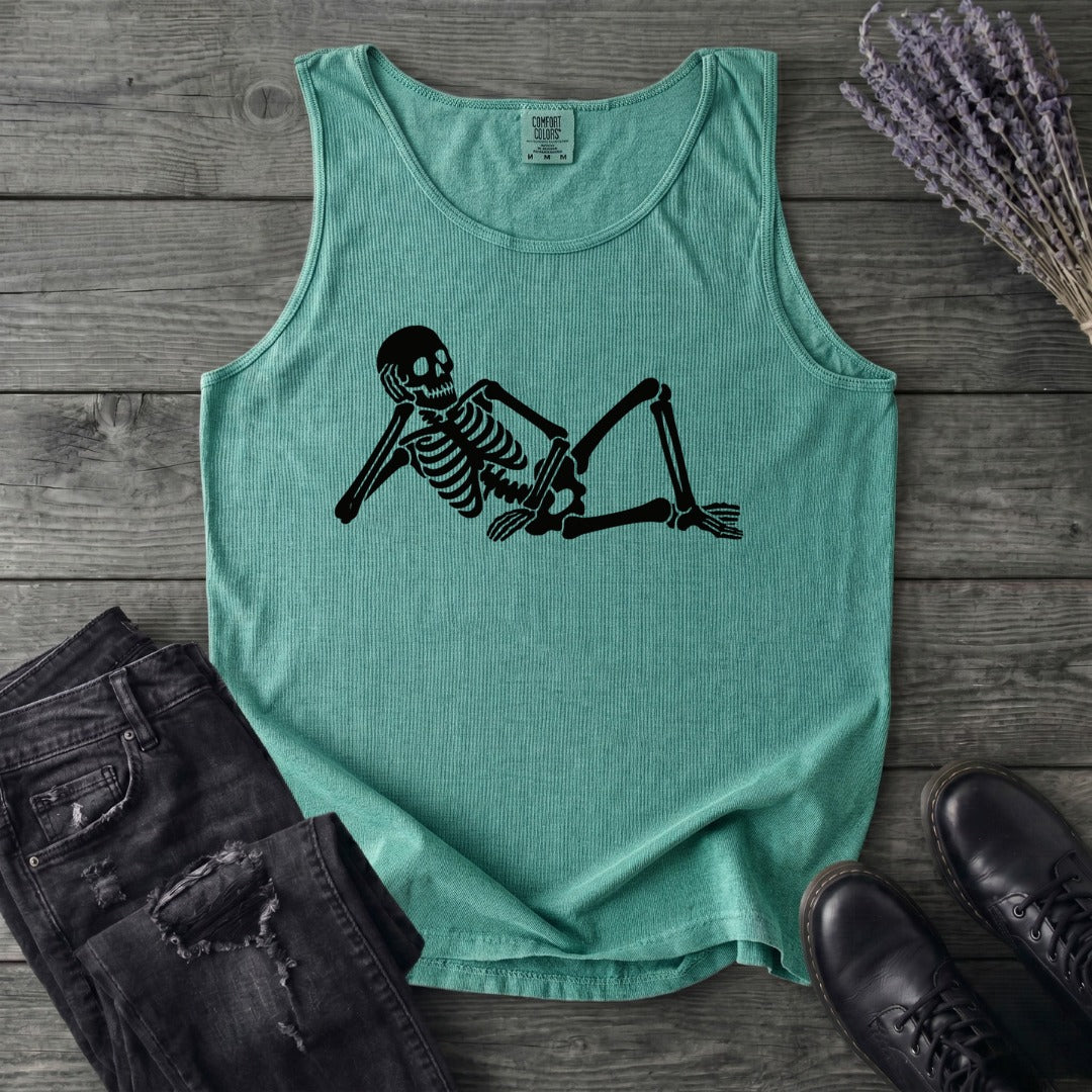 Lounging Skeleton Tank Top