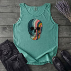 Psychedelic Striped Skull Tank Top