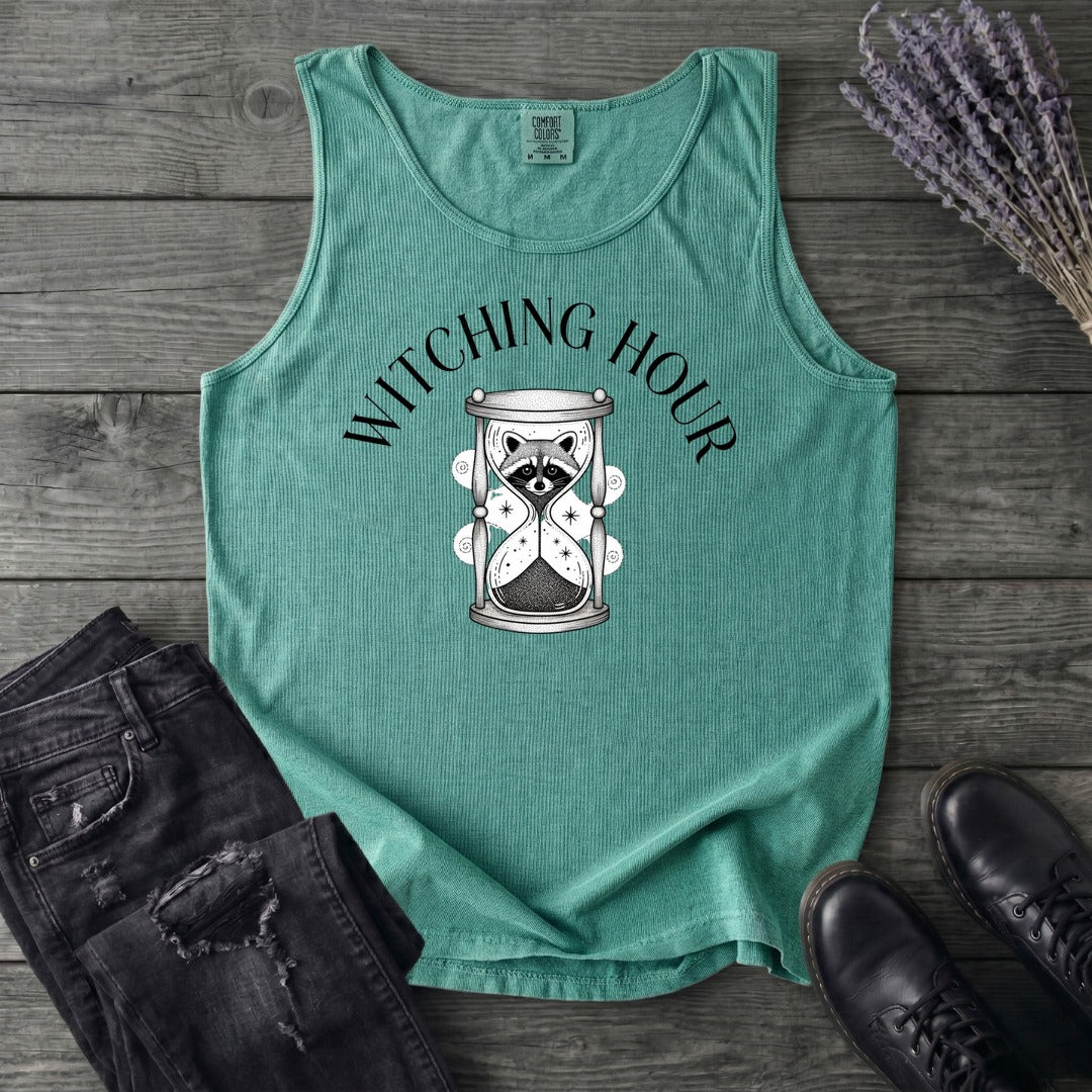 Witching Hour Raccoon Hourglass Tank Top