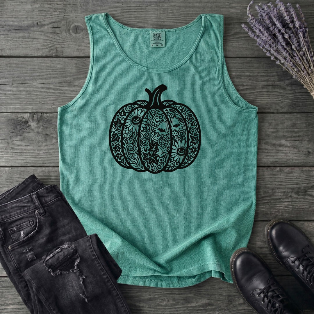Linocut Pumpkin Tank Top