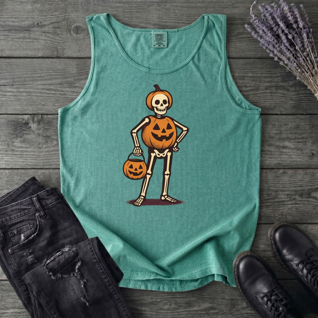 Skeleton Jack O Lantern Costume Tank Top