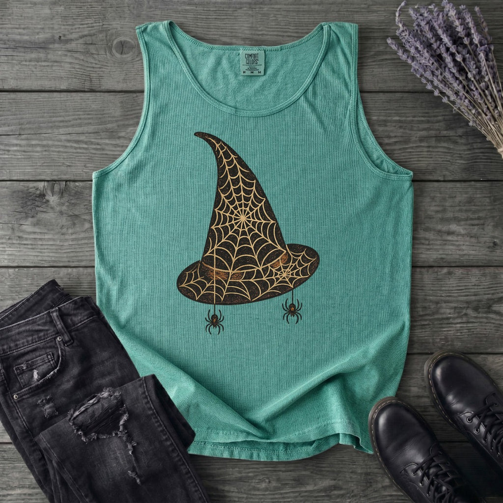 Spiderweb Witch Hat Tank Top