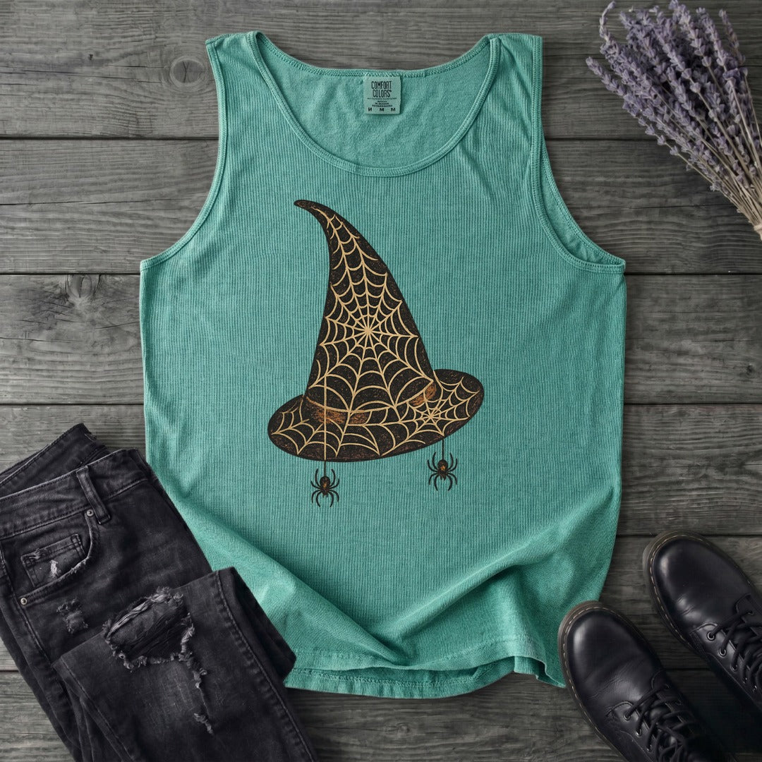 Spiderweb Witch Hat Tank Top