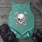Macabre Floral Skull Tank Top